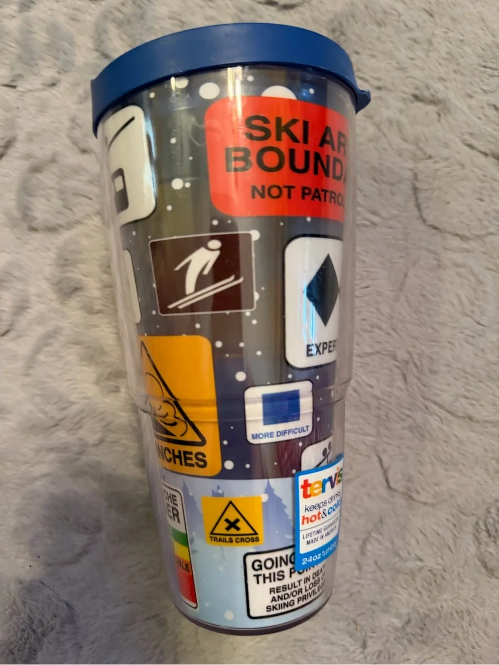 Tervis 24 oz.  Ski Trail Sign Travel Tumbler - Blue Lid